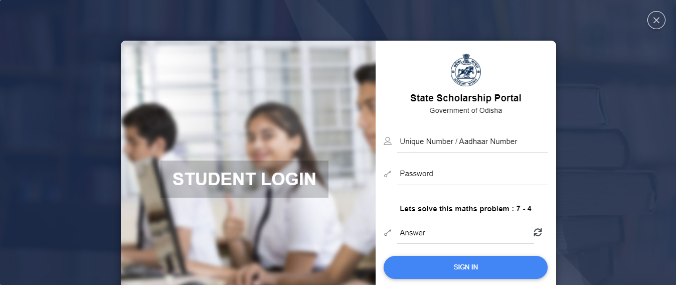 Odisha State Scholarship Portal Student Login