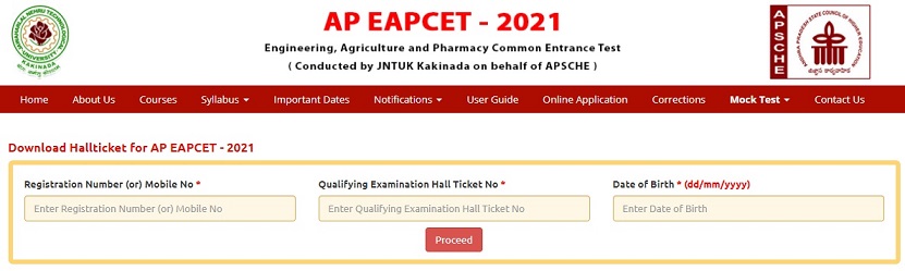 sche.ap.gov.in AP EAMCET 2021 Hall Ticket Download, Manabadi EAPCET Exam Date