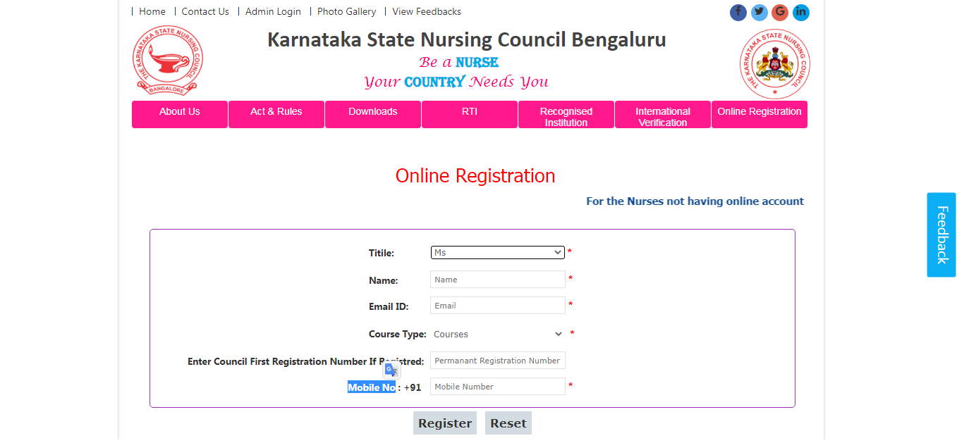 KSNC Registration Online