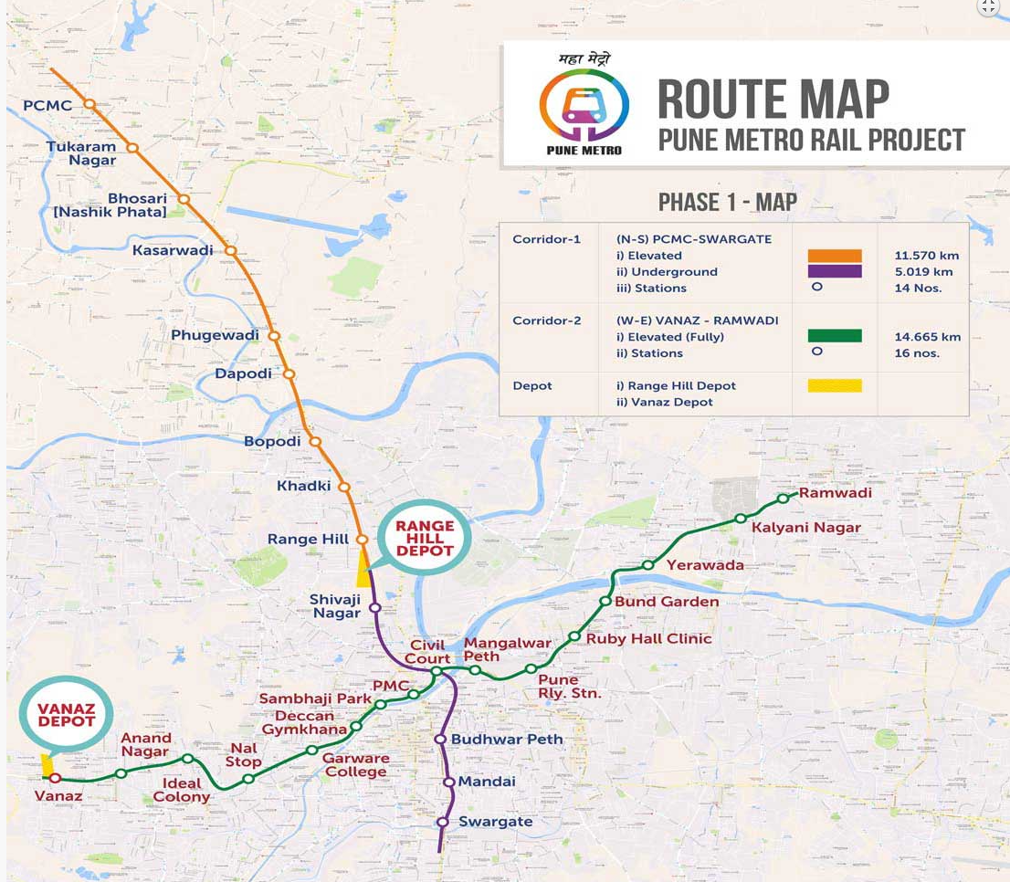 Pune Metro Phase 2 Route Map