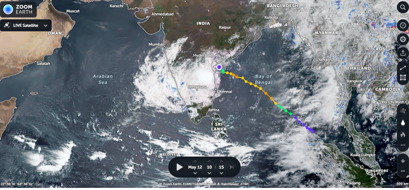 Asani Cyclone Live Tracking