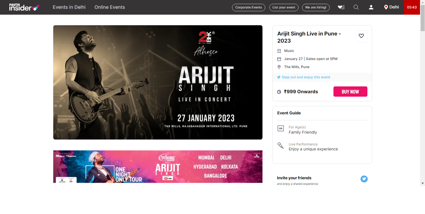 Arijit Singh Pune Concert 2023