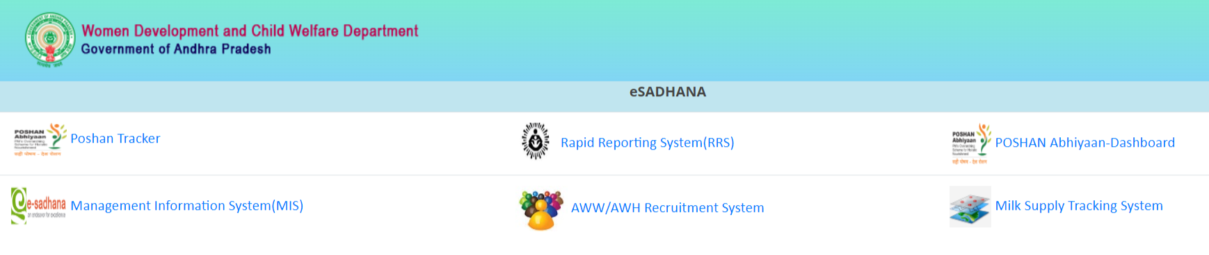 wdcw.ap.gov.in E Sadhana AP Portal